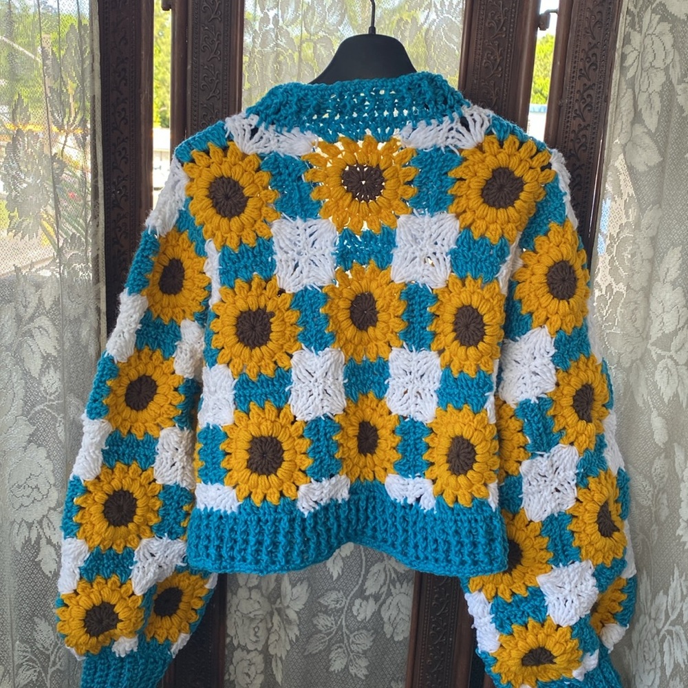 New crochet sunflower cardigan - Picture 4 of 5